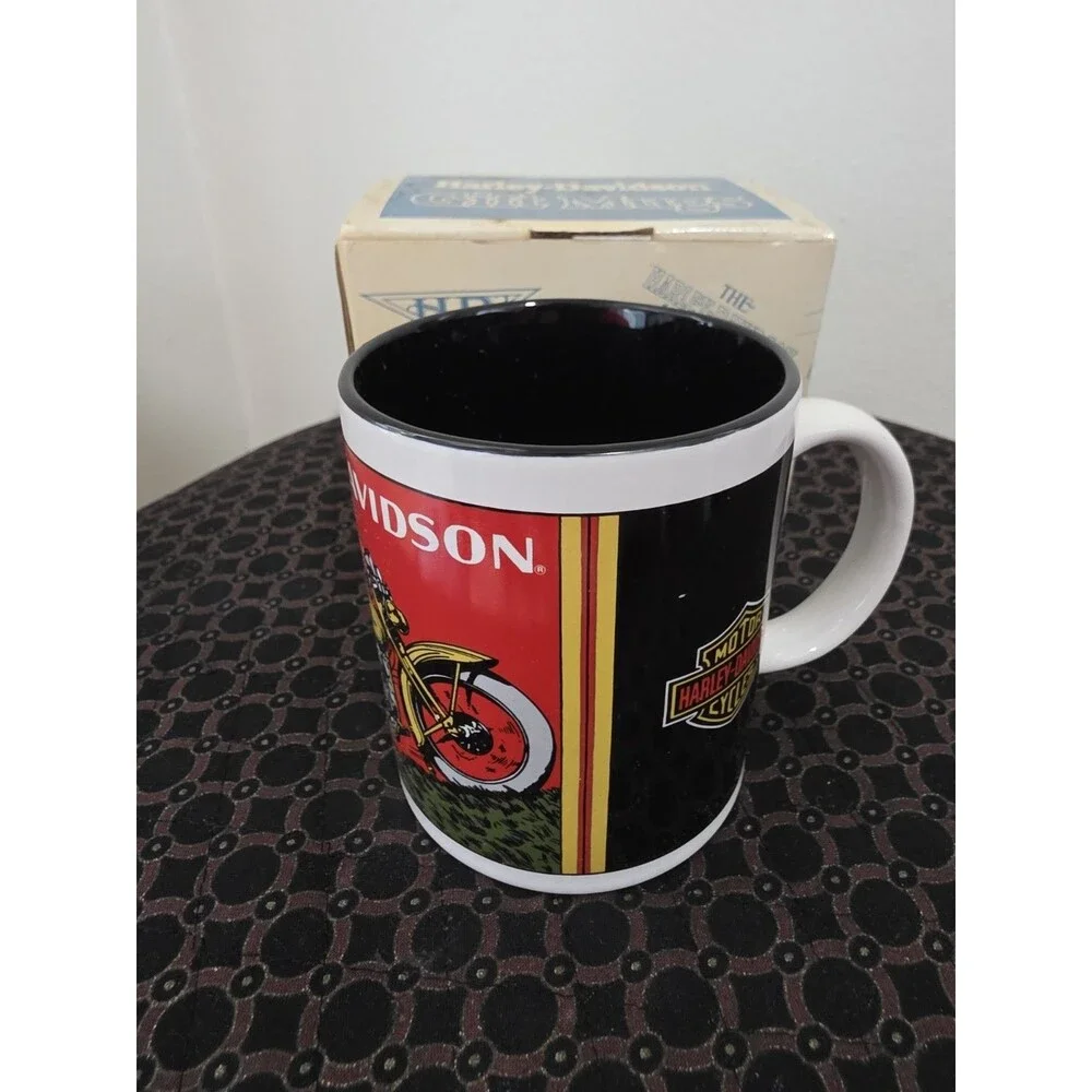 Vintage 1993 HARLEY-DAVIDSON Ceramic Coffee Mug 16oz OfficialLicensedProduct NiB